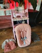 Stokke tripp trapp kinderstoel met newbornset en accesoires, Kinderen en Baby's, Kinderstoelen, Stoelverkleiner, Zo goed als nieuw