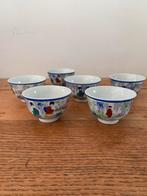 6 vintage kommetjes japans porselein blauw, Ophalen of Verzenden