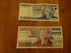 Oude biljetten Turkse Lira / 250.000 en 1.000.000, Ophalen of Verzenden, Buitenland, Bankbiljetten