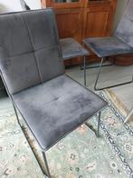 Grijze eetkamer stoelen 4x, Huis en Inrichting, Stoelen, Ophalen of Verzenden, Grijs, Stof, Vier
