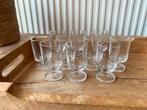 Set van 10 retro vintage borrelglaasjes op voetje, Ophalen of Verzenden, Gebruikt, Borrel- of Shotglas