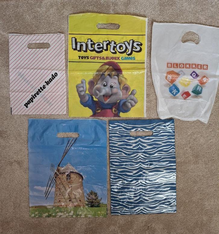 Plastic tasjes reclame zakjes klein Vintage Retro nostalgie, Verzamelen, Overige Verzamelen, Gebruikt, Ophalen of Verzenden