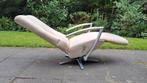 Relax fauteuil creme leer met handel om te verstellen, Ophalen, Gebruikt, Minder dan 75 cm, Leer