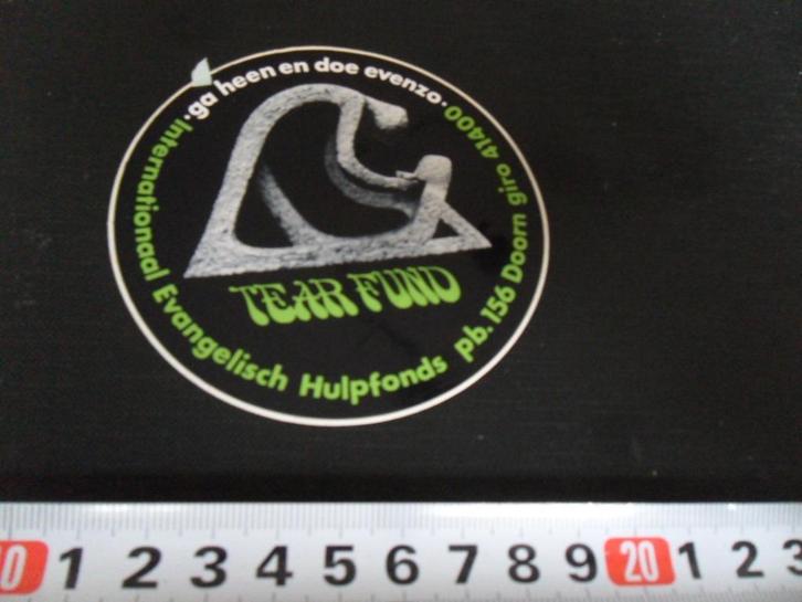 sticker tear fund ga heen en doe evenzo evangelisch hulpfond, Verzamelen, Stickers, Zo goed als nieuw, Ophalen
