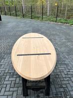 Ovaal eettafel 240x110x3 verjongd eiken rustiek, Ophalen, 150 tot 200 cm, Eikenhout, Vijf personen of meer