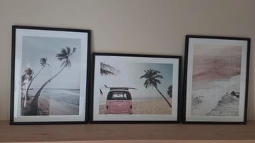 3x fotolijsten 40x30 incl Desenio posters  beschikbaar voor biedingen