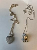Halskettingen met glimmertjes, Sieraden, Tassen en Uiterlijk, Kettingen, Ophalen of Verzenden, Zo goed als nieuw, Zilver, Overige materialen