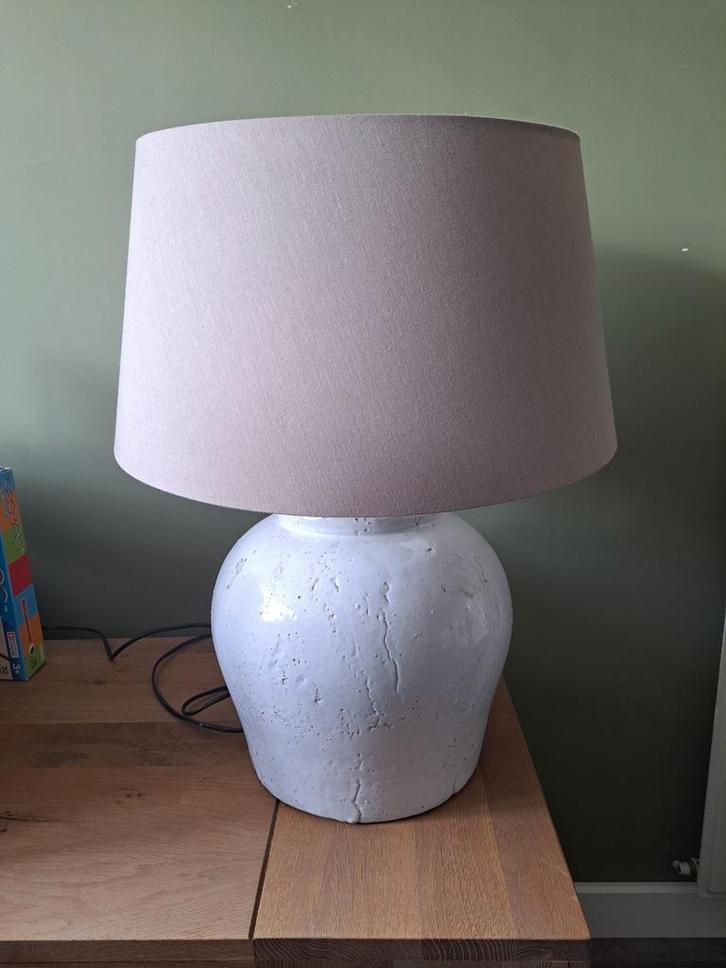 Mooie Kruiklamp met Stoffen Kap, Huis en Inrichting, Lampen | Vloerlampen, Zo goed als nieuw, Minder dan 100 cm, Stof, Overige materialen