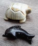 Half Edelsteen OBSIDIAAN Dolfijn Vis Hanger Beeld Schilpad, Nvt., Nieuw, Ophalen of Verzenden, Nvt.