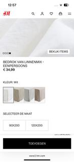 2 x bedrok van linnenmix wit van hm home, Huis en Inrichting, Eenpersoons, Wit, Nieuw, Ophalen of Verzenden