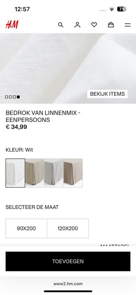 2 x bedrok van linnenmix wit van hm home, Huis en Inrichting, Slaapkamer | Beddengoed, Nieuw, Kussen, Eenpersoons, Wit, Ophalen of Verzenden