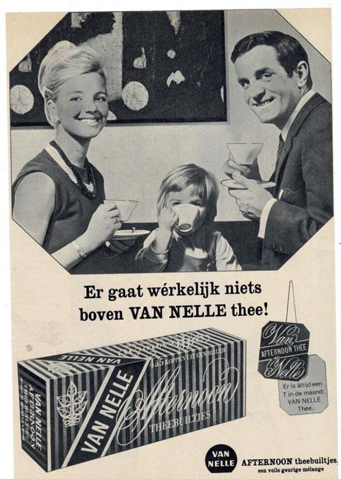 Er gaat werkelijk niets boven  VAN NELLE thee !  1967, Verzamelen, Merken en Reclamevoorwerpen, Zo goed als nieuw, Overige typen