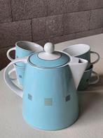 L.Doke en zn Thee of Koffie pot met 4 kopjes, Ophalen of Verzenden, Zo goed als nieuw, Overige stijlen, Kop(pen) en/of Schotel(s)