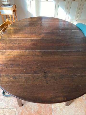 Eettafel massief hout verlengbaar ovaal robuust beschikbaar voor biedingen