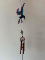 Windgong Vlinder – Glas & Metaal – Feng Shui Tuindecoratie, Ophalen of Verzenden, Gebruikt