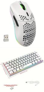 HXSJ draadloze gaming toetsenbord L500 (61 toets) + muis T66, Gaming toetsenbord, Nieuw, Ophalen of Verzenden, Draadloos