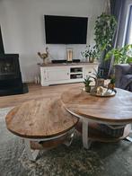 Houten salontafel set+ dressoir, 50 tot 100 cm, Rond, Modern, Minder dan 50 cm
