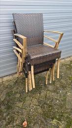 4x aluminium stoelen, Ophalen, Gebruikt, Aluminium, Stapelbaar