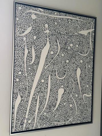 Australië aboriginal kunst zwart/wit beschikbaar voor biedingen