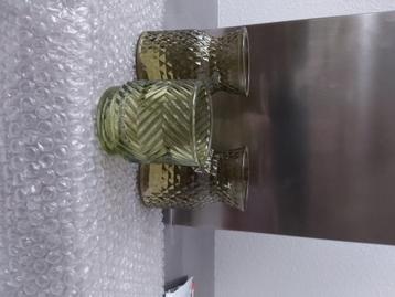 Waxinelichtjes houder in mosgroen set 3 nieuw beschikbaar voor biedingen