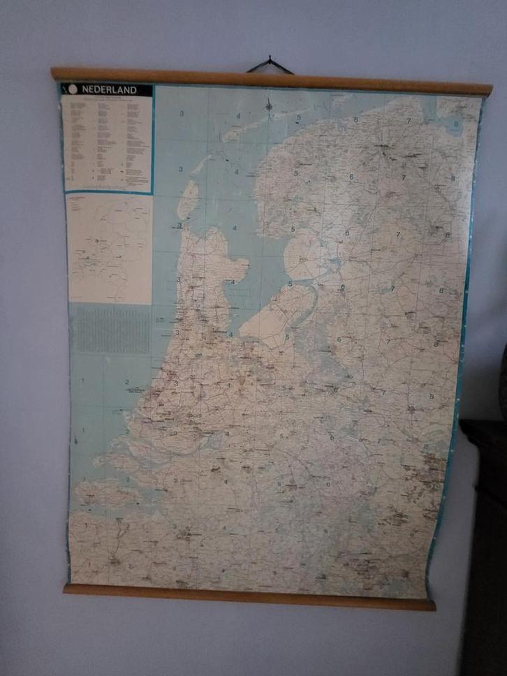 Oude afstandskaart Nederland, Antiek en Kunst, Antiek | Schoolplaten, Aardrijkskunde, Ophalen