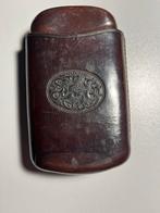 Antieke leren sigarenkoker., Ophalen of Verzenden, Gebruikt