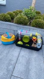 Hamsterkooi en een vervoers mandje, Minder dan 60 cm, Kooi, Minder dan 75 cm, Ophalen of Verzenden