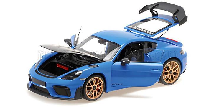Minichamps 1:18 Porsche Cayman GT4 Rs Weissach blue, Hobby en Vrije tijd, Modelauto's | 1:18, Nieuw, Auto, MiniChamps, Ophalen of Verzenden