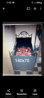 Mooi antiek zwart smeetijzer babybedje 140x70, Kinderen en Baby's, Babywiegjes en Ledikanten, Ophalen, Gebruikt, Ledikant
