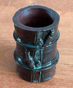 Bonsai pot handgemaakt Bamboe deel bruin/groen 5x8, Tuin en Terras, Bloempotten, Overige materialen, Rond, Nieuw, Ophalen of Verzenden