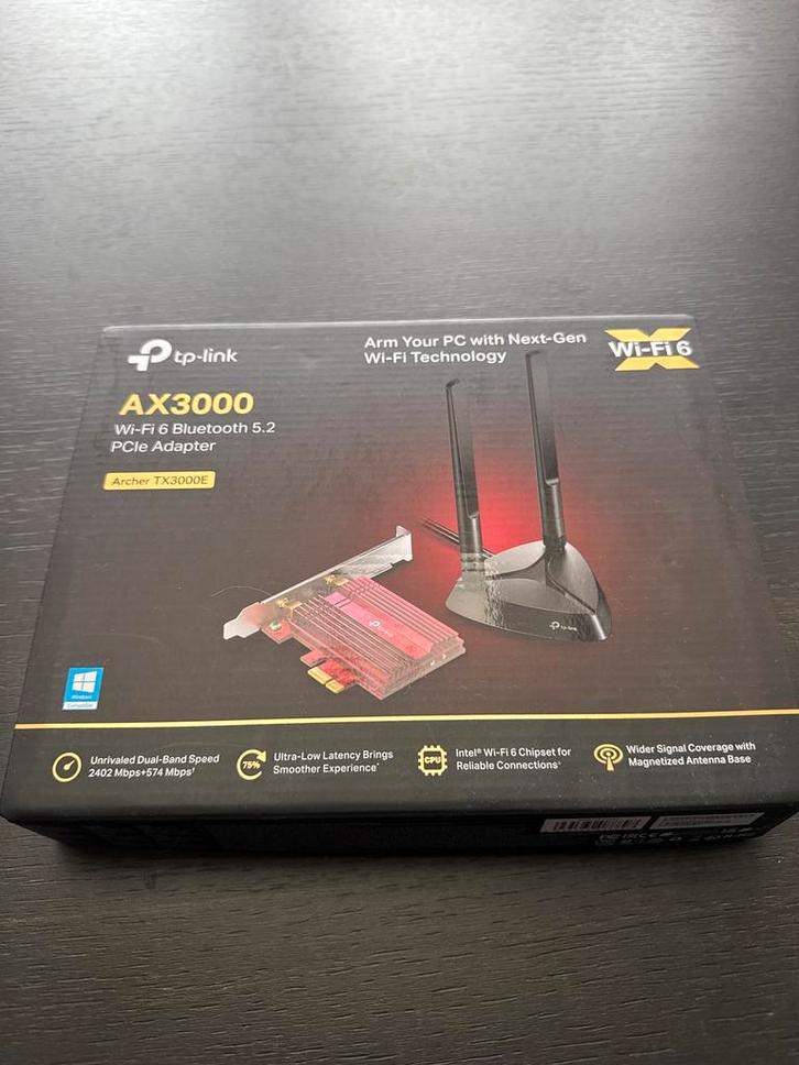 TP-Link Archer TX3000E AX3000 WiFi 6 PCIe Adapter, Computers en Software, Netwerkkaarten, Zo goed als nieuw, Intern, Ophalen of Verzenden