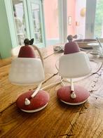 2 vintage bedlampjes jaren 50, Huis en Inrichting, Lampen | Wandlampen, Ophalen of Verzenden, Gebruikt, Glas