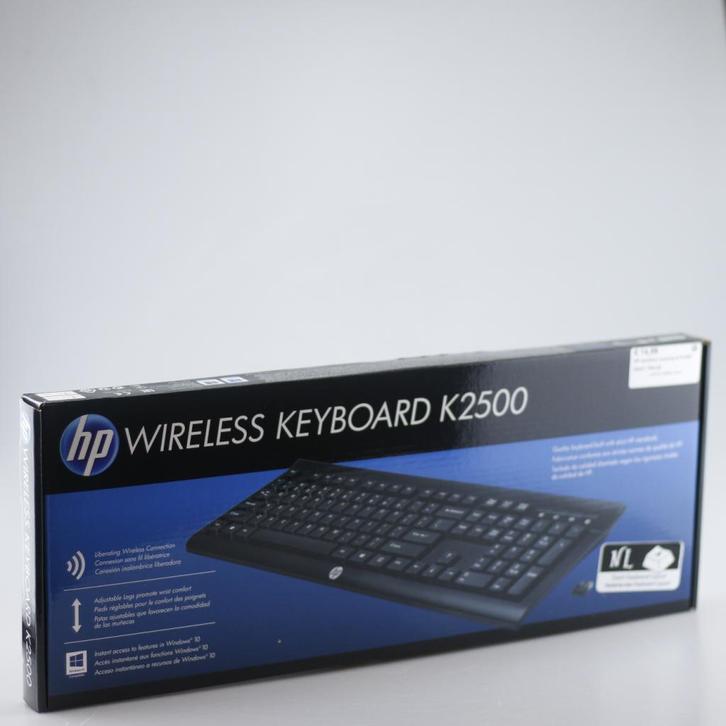 HP wireless keyboard K2500 Zwart | Nieuw, Computers en Software, Toetsenborden, Zo goed als nieuw