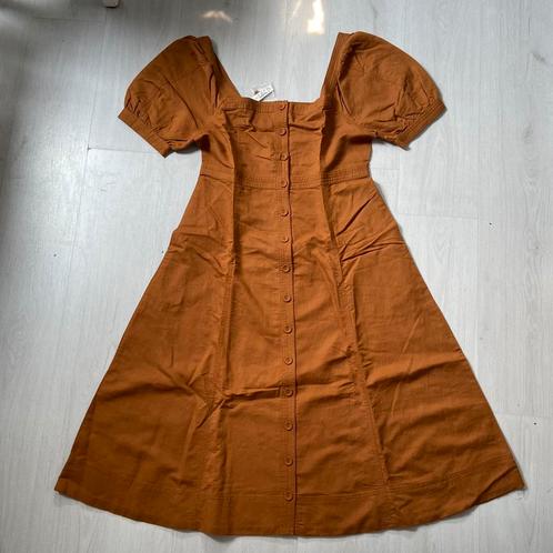 NIEUW bruine MADEWELL doorknoop jurk met vierkante hals 14, Kleding | Dames, Jurken, Nieuw, Bruin, Onder de knie, Verzenden