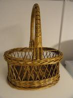 stevige rieten/rotan-mand / flessendrager z.g.a.n., Ophalen, Zo goed als nieuw, Ovaal, Riet