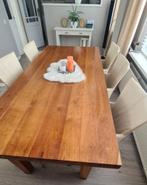Jan de Bouvrie, Tafel met 6 Leren stoelen, Huis en Inrichting, Ophalen, Zo goed als nieuw