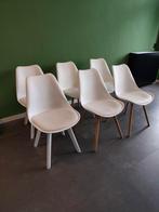 Witte Eetkamerstoelen Set van 6, Huis en Inrichting, Stoelen, Ophalen, Wit, Zo goed als nieuw, Modern