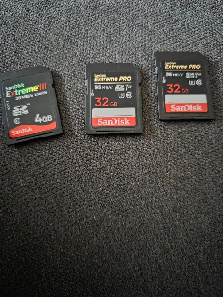 SanDisk Extreme Pro 32GB SD kaarten, Audio, Tv en Foto, Fotografie | Geheugenkaarten, Gebruikt, SD, 32 GB, Fotocamera, Ophalen of Verzenden