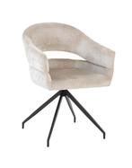 Luxe eetkamerstoelen lichte taupe chenille stof, Huis en Inrichting, Stoelen, Overige kleuren, Vivasobeheer@gmail.com, Nieuw, Van Soest Living