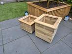 2 Bloembakken geïmpregneerd hout, Tuin en Terras, Bloembakken en Plantenbakken, Tuin, Minder dan 60 cm, Vierkant, Nieuw