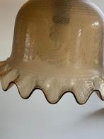 Vintage Bloem Hanglamp, Huis en Inrichting, Lampen | Lampenkappen, Gebruikt, Bruin, Rond, Ophalen of Verzenden