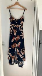 Lange donkerblauw roze bruin zomerjurk viscose M/38, Kleding | Dames, Ophalen of Verzenden, Zo goed als nieuw, Maat 38/40 (M)