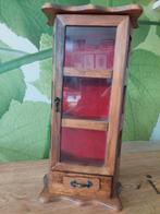 Houten Vitrinekastje / Vingerhoedkastje, Ophalen, Minder dan 50 cm, Gebruikt, Glas