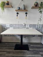 Eetkamertafel met zware metalen voet, Huis en Inrichting, Tafels | Eettafels, Ophalen, Gebruikt, 100 tot 150 cm, 50 tot 100 cm