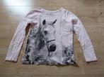Shirt lange mouwen licht roze met paard maat 134/140, Ophalen, Zo goed als nieuw, Meisje, Shirt of Longsleeve