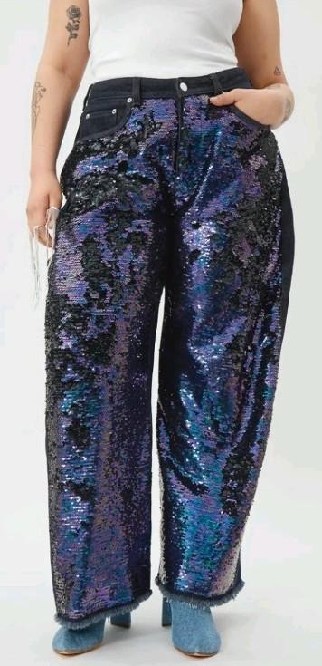 Nieuw streetwear pailletten jeans merk WEEKDAY maat 27, Kleding | Dames, Broeken en Pantalons, Nieuw, Maat 34 (XS) of kleiner