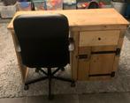 Steigerhouten bureau incl bureaustoel, Ophalen, Zo goed als nieuw, Bureau