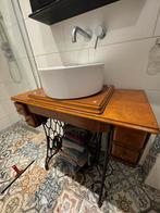 Unieke Wastafel op Vintage Singer Onderstel, Ophalen, Gebruikt, 50 tot 100 cm, Minder dan 100 cm