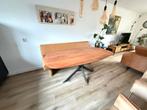 Ovale eettafel massief hout – 180 x 95 cm – industriële poot, Huis en Inrichting, Tafels | Eettafels, Ophalen, Kersenhout, Tijdloos, luxe, modern