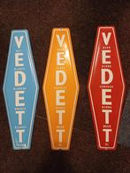 Vedett Extra Emaille Reclameborden 3 Verschillende, Ophalen, Gebruikt, Reclamebord, Plaat of Schild, Overige merken